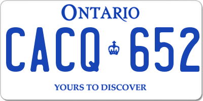 ON license plate CACQ652