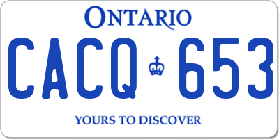 ON license plate CACQ653