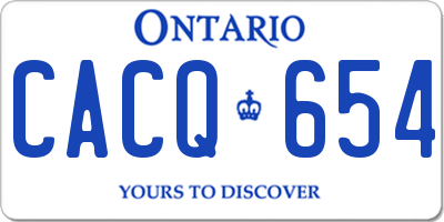 ON license plate CACQ654