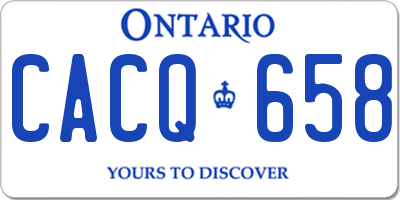 ON license plate CACQ658