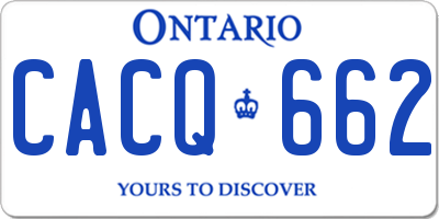 ON license plate CACQ662