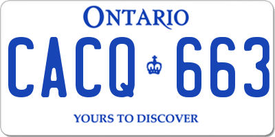 ON license plate CACQ663