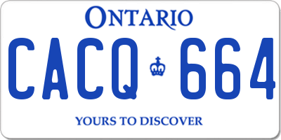 ON license plate CACQ664