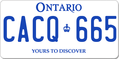 ON license plate CACQ665