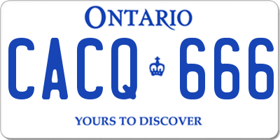 ON license plate CACQ666