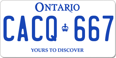 ON license plate CACQ667