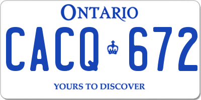 ON license plate CACQ672