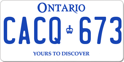 ON license plate CACQ673