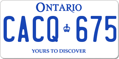 ON license plate CACQ675