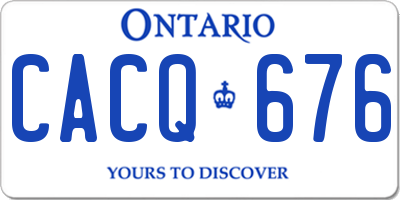 ON license plate CACQ676