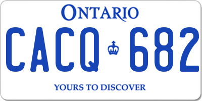 ON license plate CACQ682