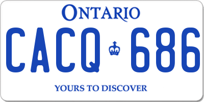 ON license plate CACQ686