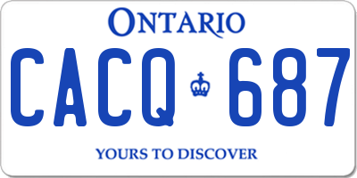 ON license plate CACQ687