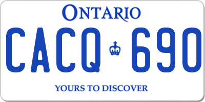 ON license plate CACQ690