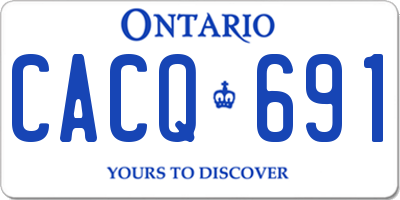 ON license plate CACQ691