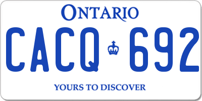 ON license plate CACQ692