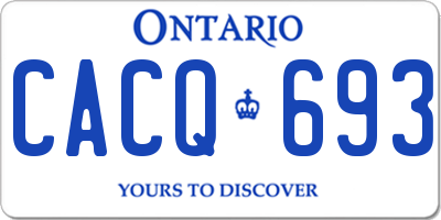 ON license plate CACQ693