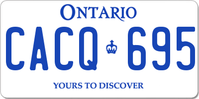 ON license plate CACQ695