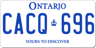 ON license plate CACQ696