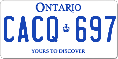 ON license plate CACQ697