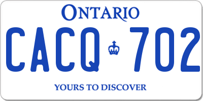 ON license plate CACQ702