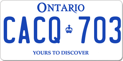 ON license plate CACQ703