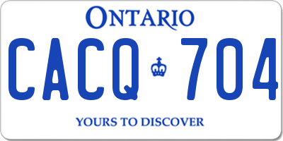 ON license plate CACQ704