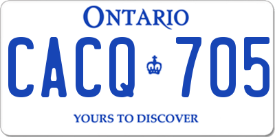 ON license plate CACQ705