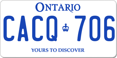 ON license plate CACQ706