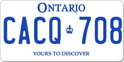 ON license plate CACQ708