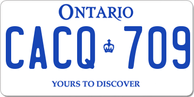 ON license plate CACQ709