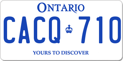 ON license plate CACQ710