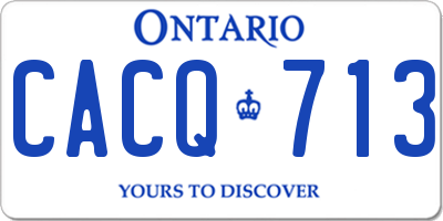 ON license plate CACQ713