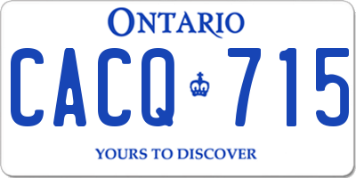 ON license plate CACQ715