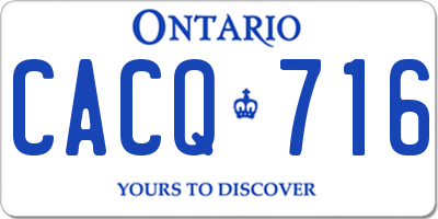 ON license plate CACQ716