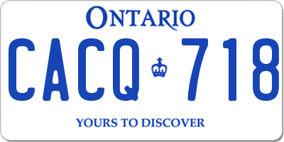 ON license plate CACQ718