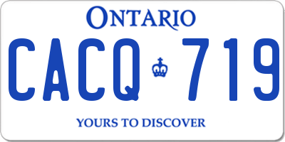 ON license plate CACQ719