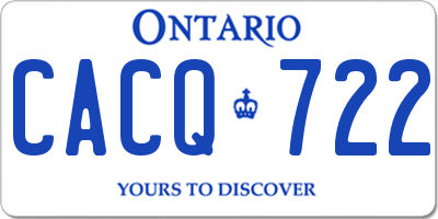 ON license plate CACQ722