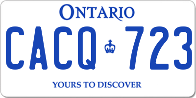 ON license plate CACQ723