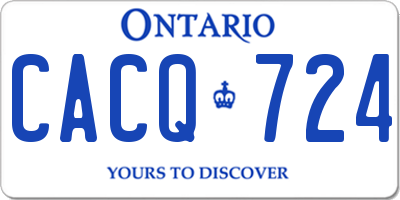 ON license plate CACQ724