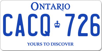 ON license plate CACQ726