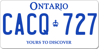 ON license plate CACQ727