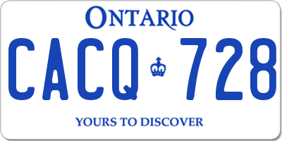 ON license plate CACQ728