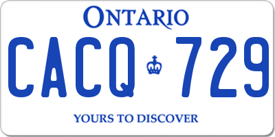 ON license plate CACQ729