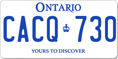 ON license plate CACQ730