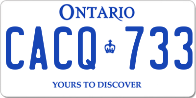 ON license plate CACQ733