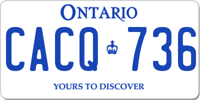 ON license plate CACQ736