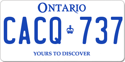 ON license plate CACQ737