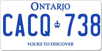 ON license plate CACQ738