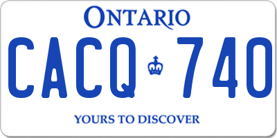 ON license plate CACQ740